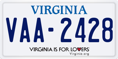 VA license plate VAA2428