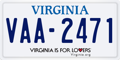 VA license plate VAA2471