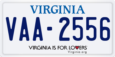 VA license plate VAA2556