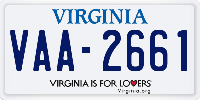 VA license plate VAA2661