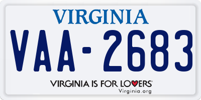 VA license plate VAA2683