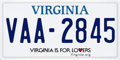 VA license plate VAA2845