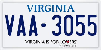 VA license plate VAA3055