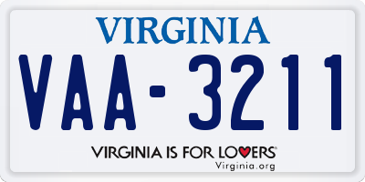 VA license plate VAA3211
