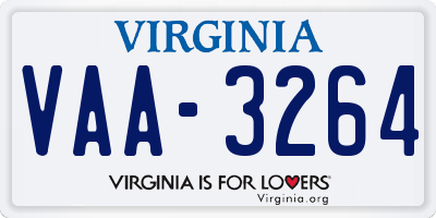 VA license plate VAA3264