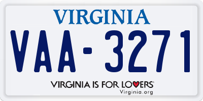 VA license plate VAA3271