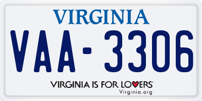 VA license plate VAA3306
