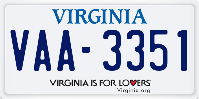 VA license plate VAA3351