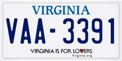 VA license plate VAA3391