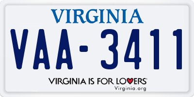 VA license plate VAA3411