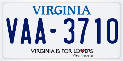 VA license plate VAA3710