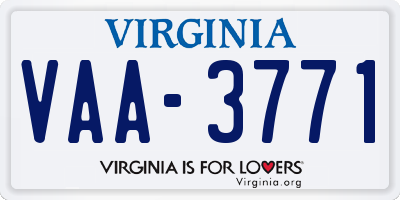 VA license plate VAA3771