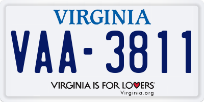 VA license plate VAA3811
