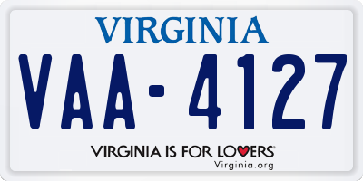VA license plate VAA4127