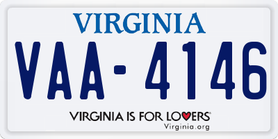 VA license plate VAA4146