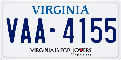 VA license plate VAA4155