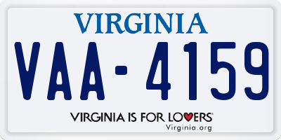 VA license plate VAA4159