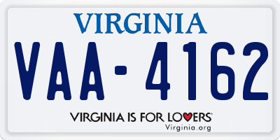 VA license plate VAA4162