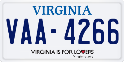 VA license plate VAA4266