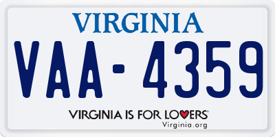 VA license plate VAA4359