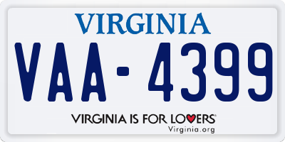 VA license plate VAA4399