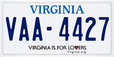 VA license plate VAA4427