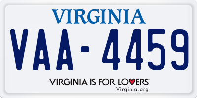 VA license plate VAA4459