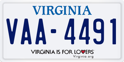 VA license plate VAA4491