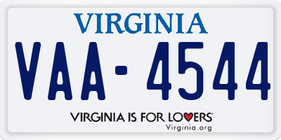VA license plate VAA4544