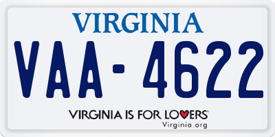 VA license plate VAA4622
