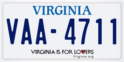 VA license plate VAA4711