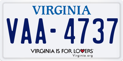 VA license plate VAA4737