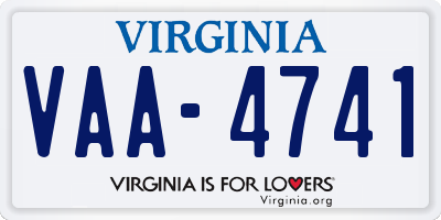 VA license plate VAA4741
