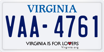 VA license plate VAA4761