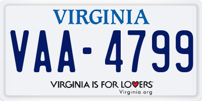VA license plate VAA4799