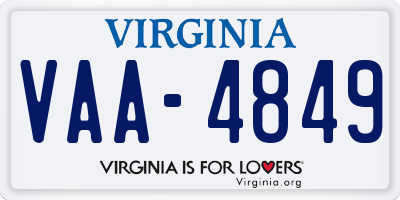 VA license plate VAA4849