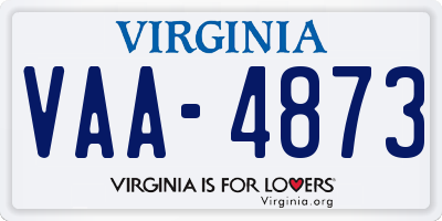 VA license plate VAA4873