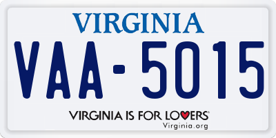 VA license plate VAA5015