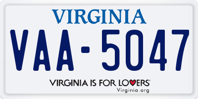 VA license plate VAA5047