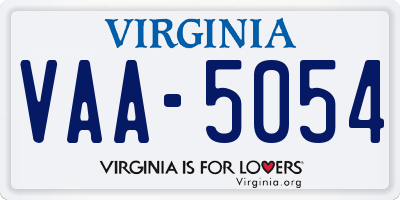 VA license plate VAA5054