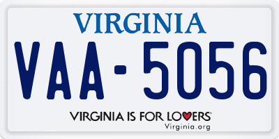 VA license plate VAA5056
