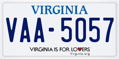VA license plate VAA5057