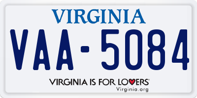 VA license plate VAA5084