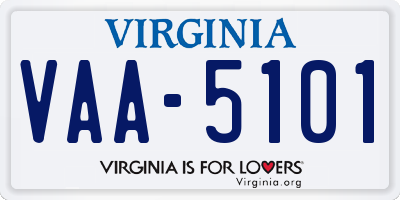 VA license plate VAA5101