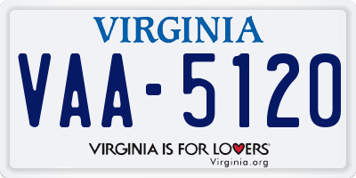 VA license plate VAA5120