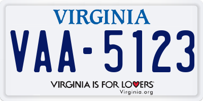 VA license plate VAA5123