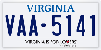 VA license plate VAA5141