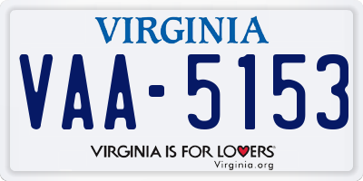 VA license plate VAA5153