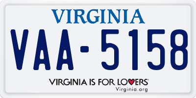 VA license plate VAA5158