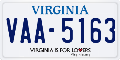 VA license plate VAA5163